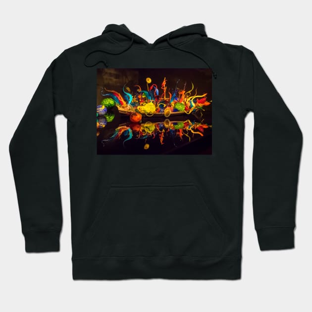 Boat with glass art Hoodie by algill